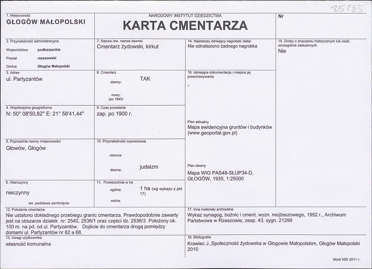 Karta cmentarza, skan nr 1