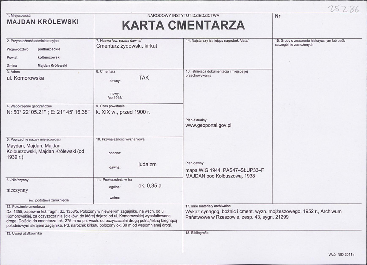 Karta cmentarza, skan nr 1