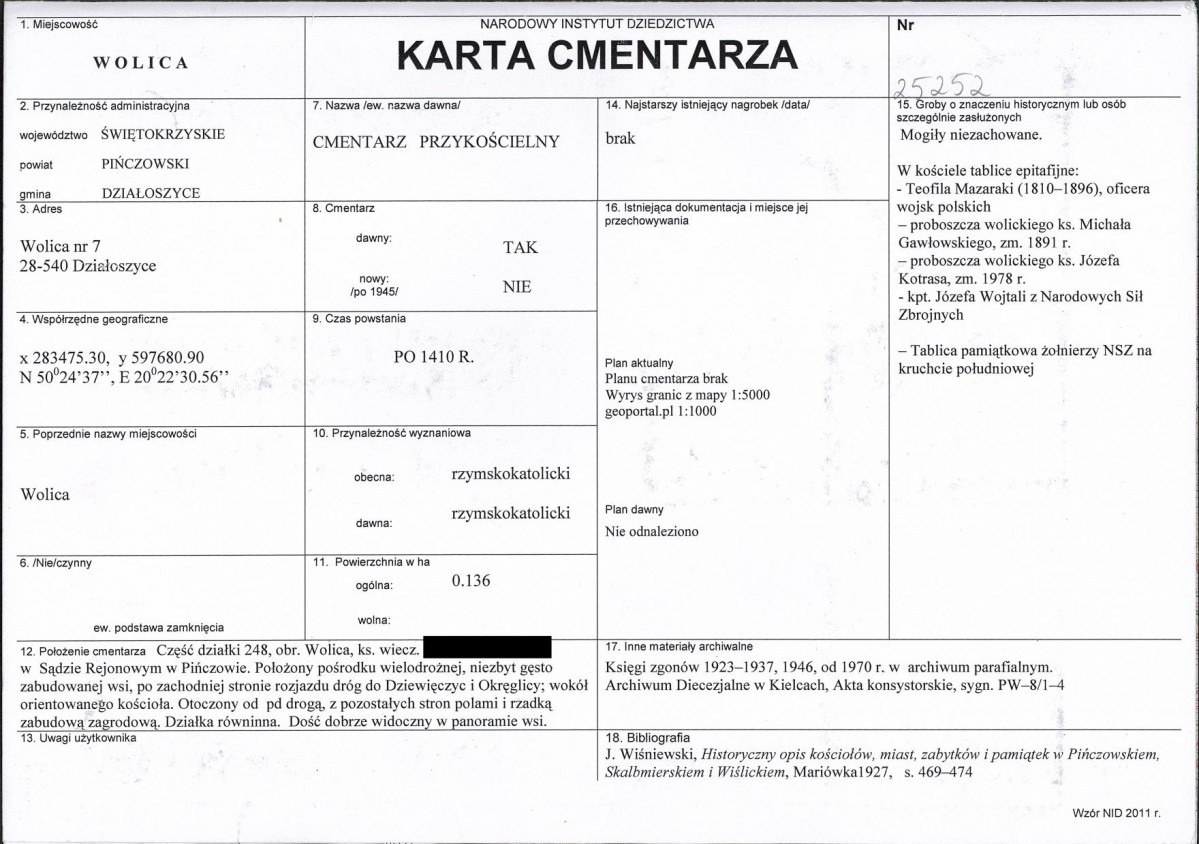 KC - Karta cmentarza, skan nr 1
