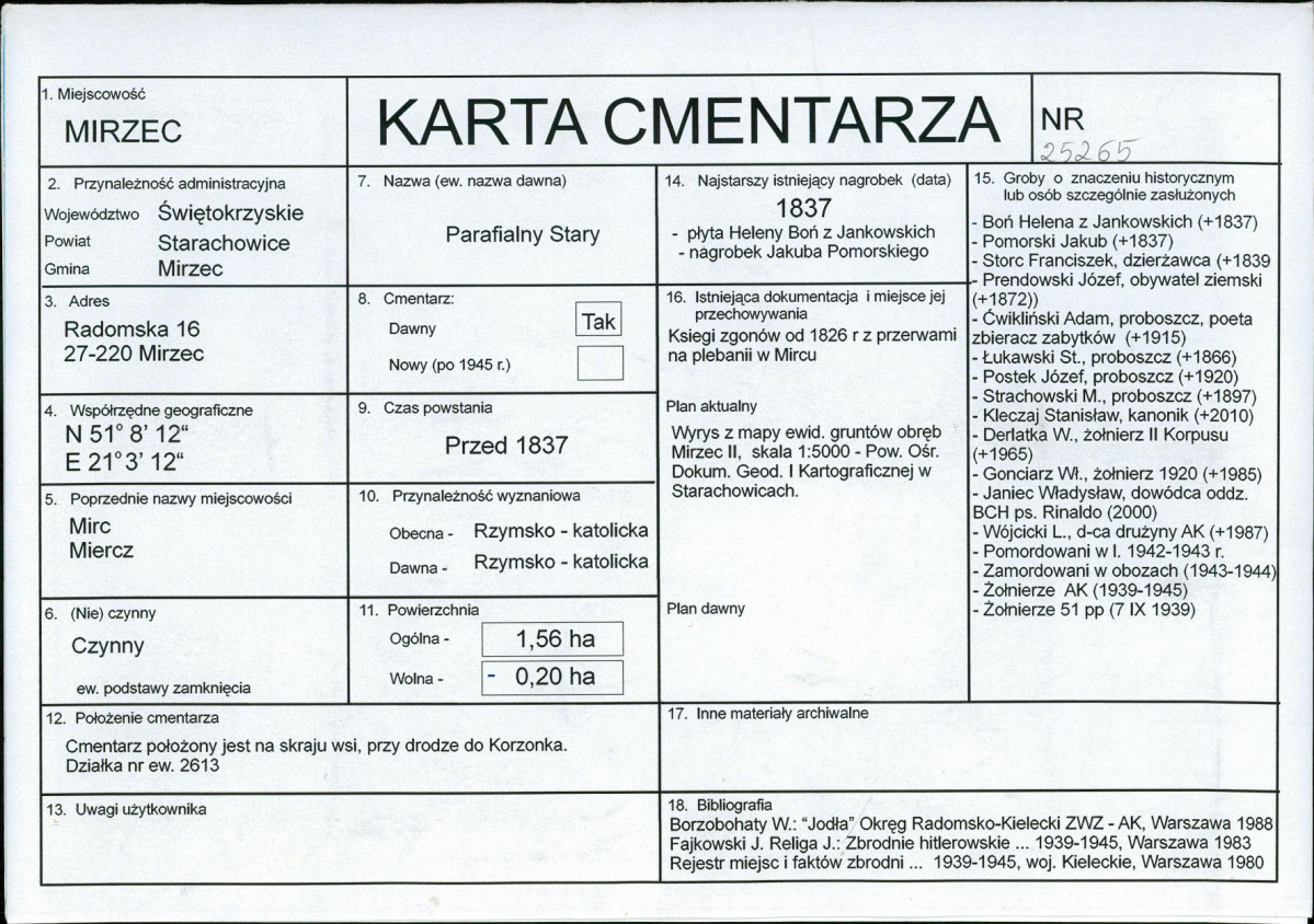 Karta cmentarza, skan nr 1