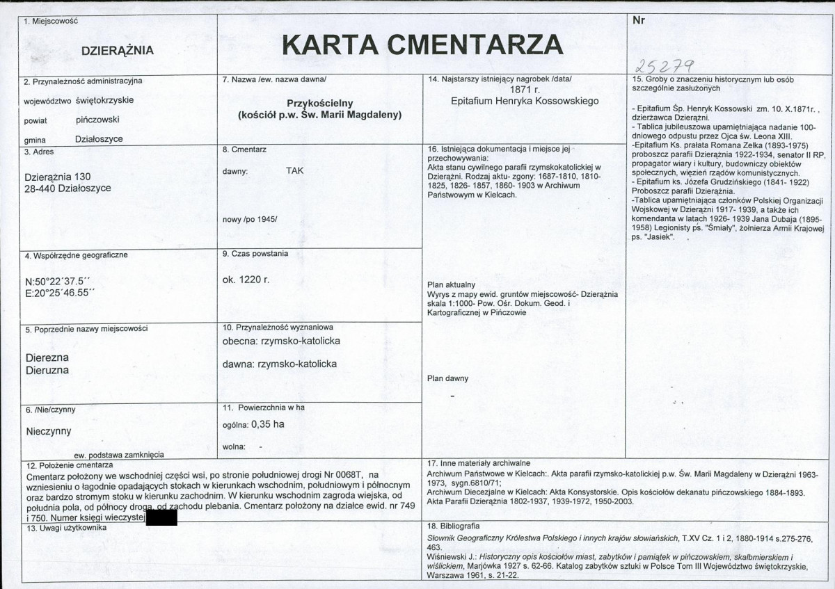 KC - Karta cmentarza, skan nr 1