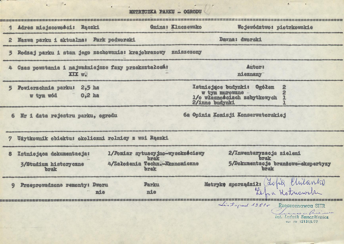 EP - Ewidencja parkowa, skan nr 8