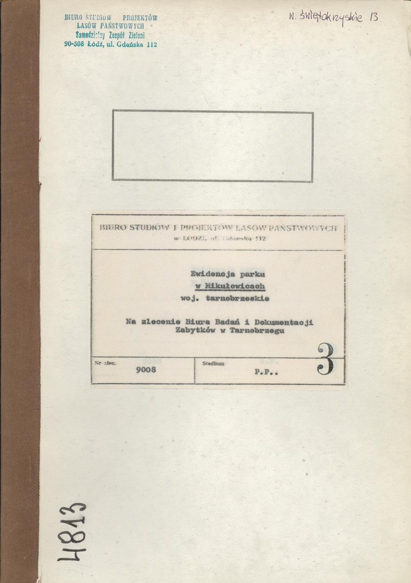 EP - Ewidencja parkowa, skan nr 1
