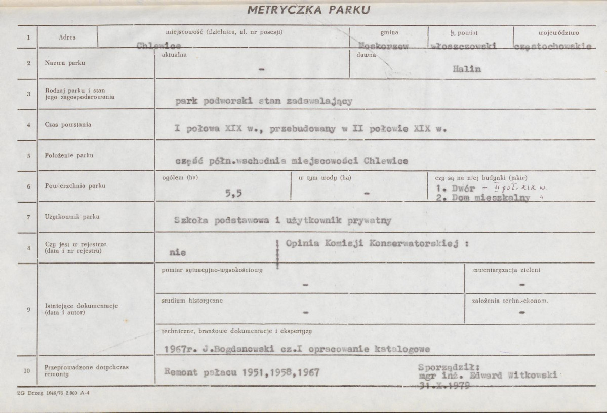 EP - Ewidencja parkowa, skan nr 8