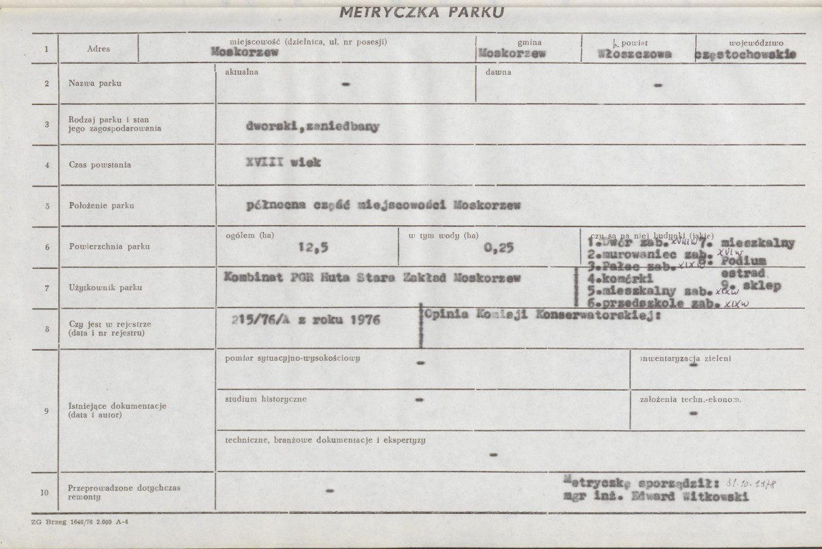 Ewidencja parkowa, skan nr 9