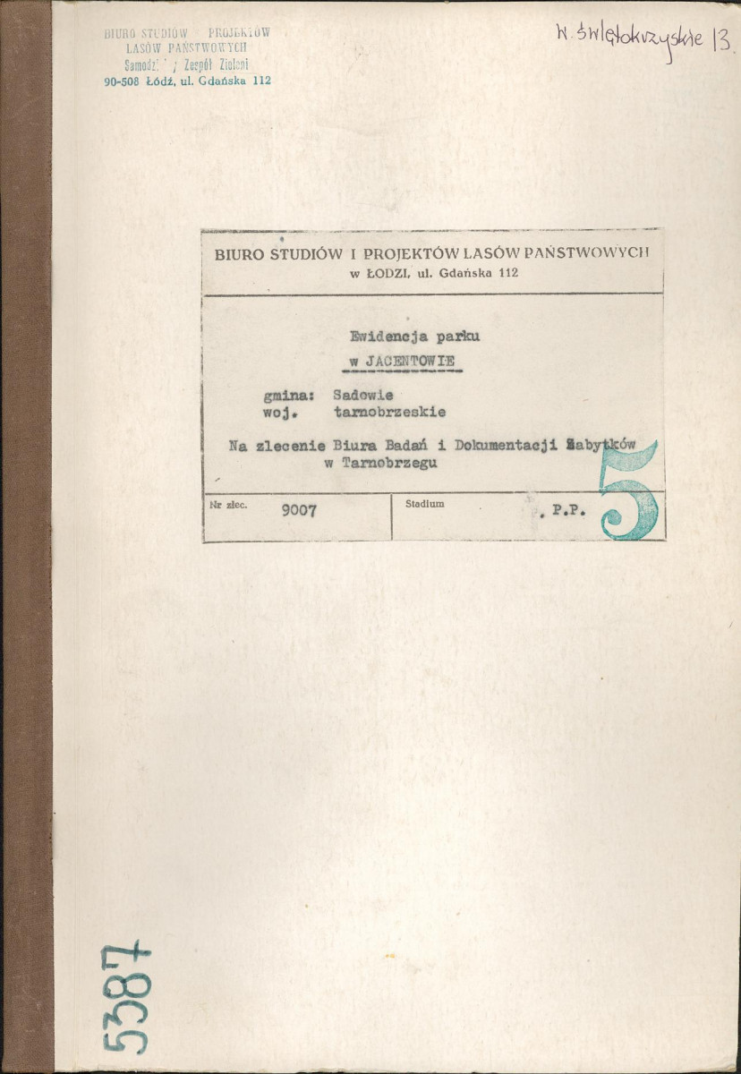 EP - Ewidencja parkowa, skan nr 1