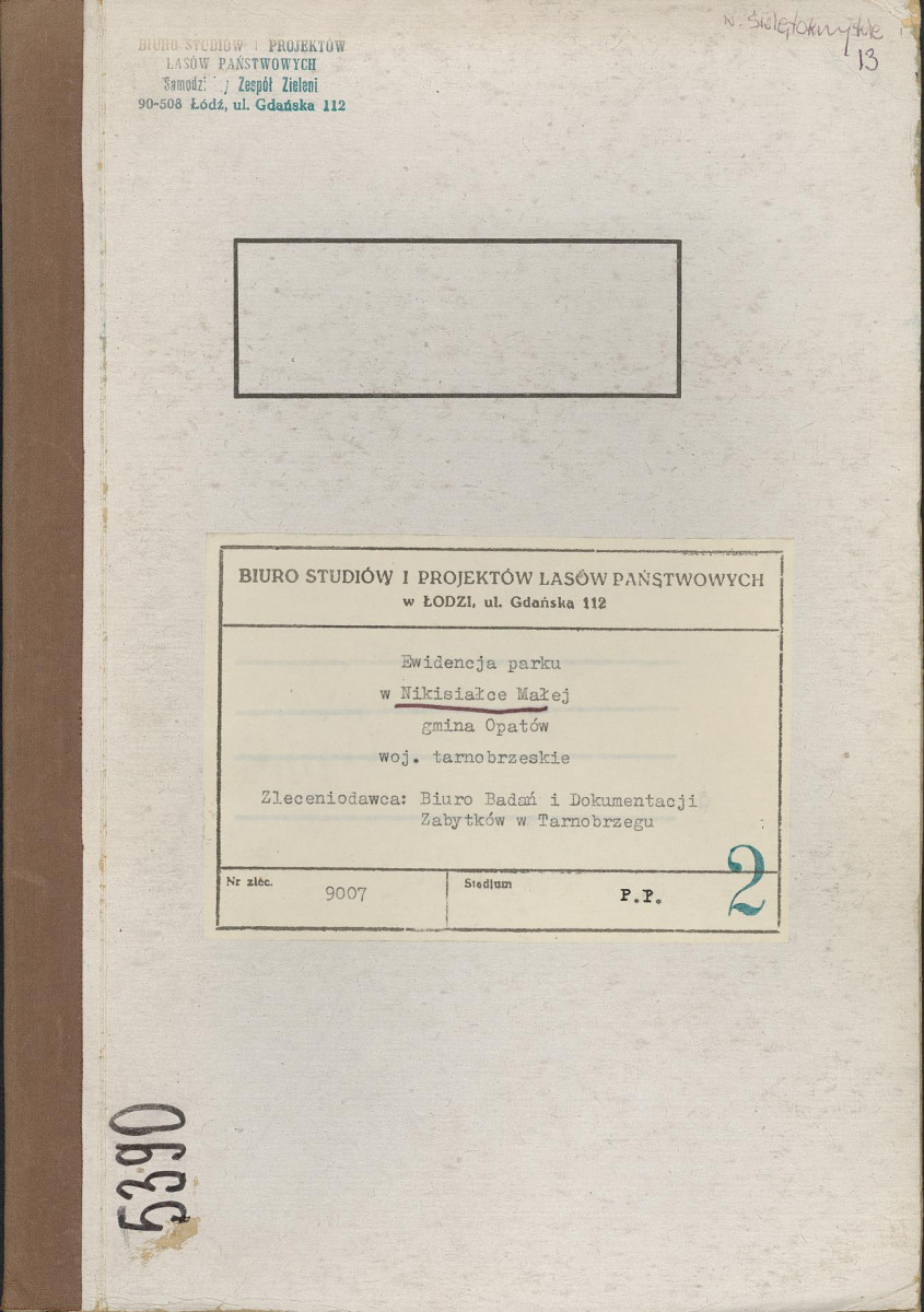 EP - Ewidencja parkowa, skan nr 1