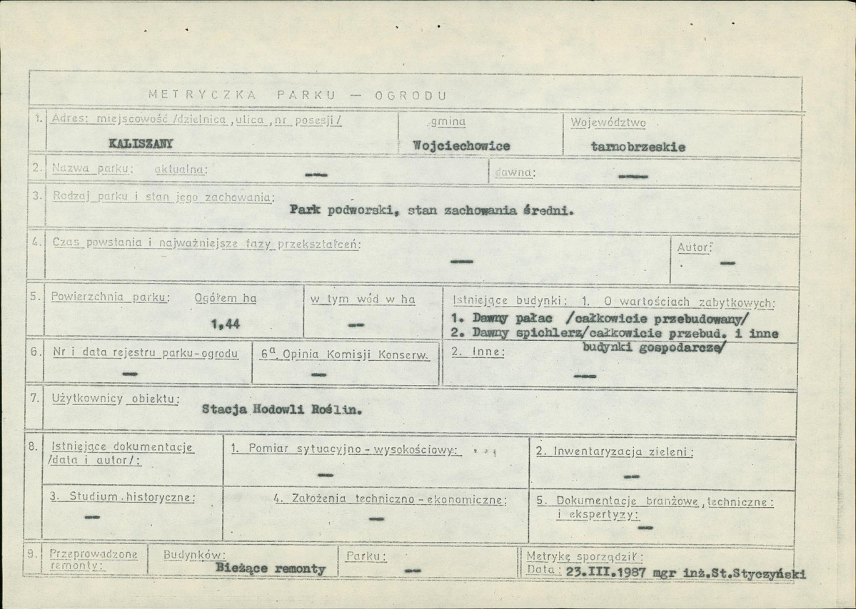 EP - Ewidencja parkowa, skan nr 10