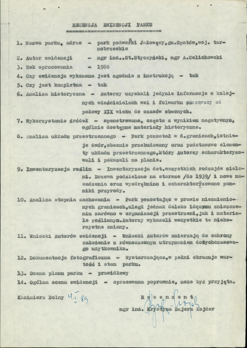 EP - Ewidencja parkowa, skan nr 33