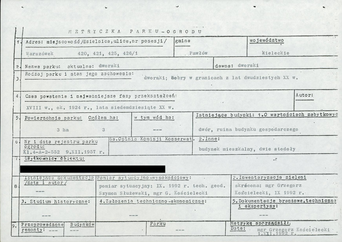 EP - Ewidencja parkowa, skan nr 6