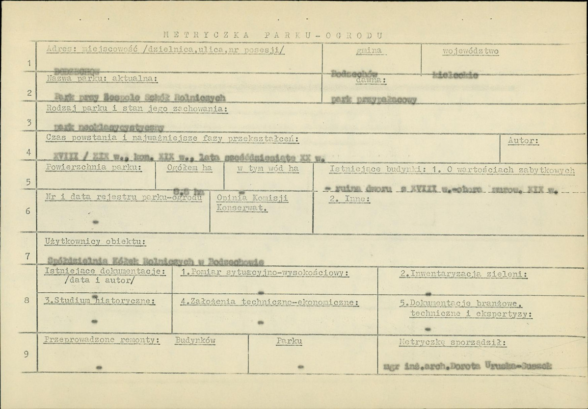 Ewidencja parkowa, skan nr 4