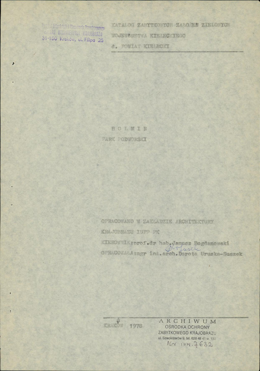 Ewidencja parkowa, skan nr 3