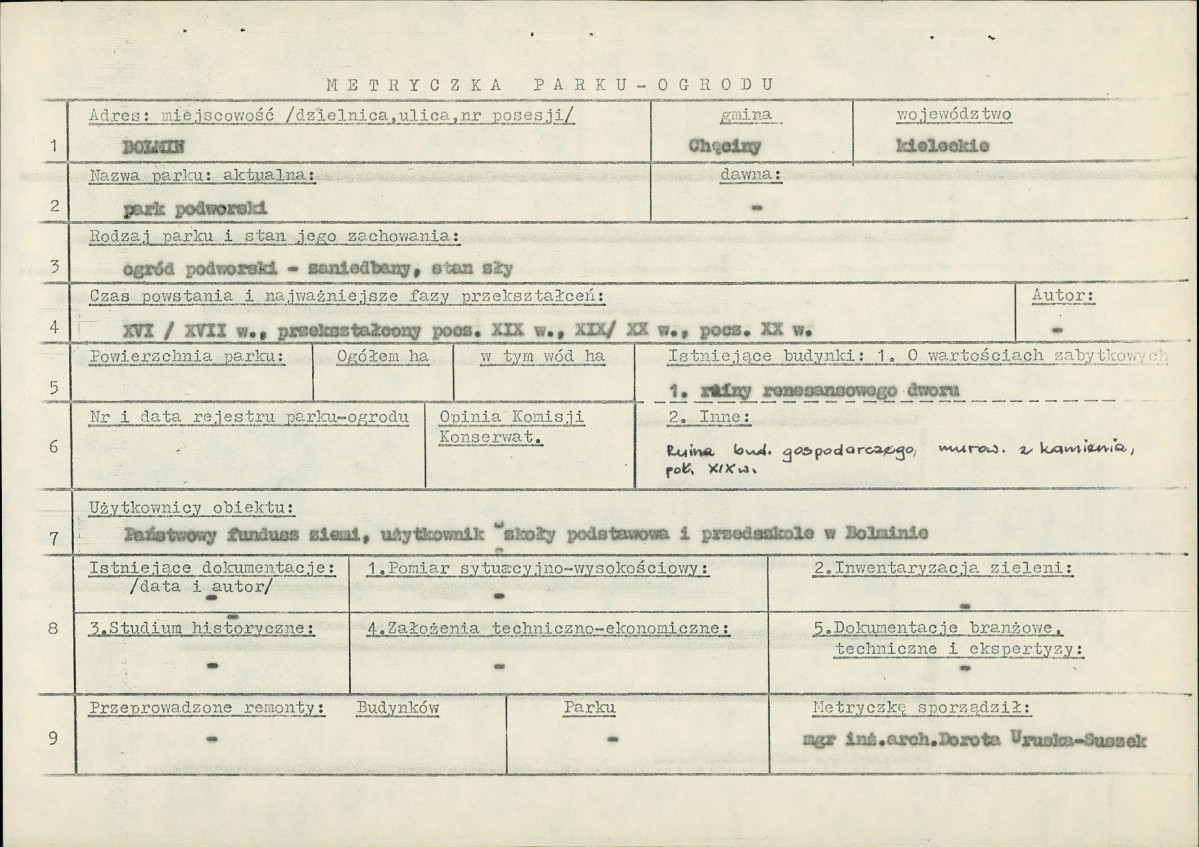 Ewidencja parkowa, skan nr 4