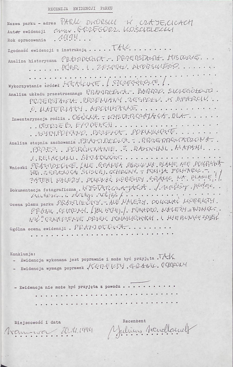 Ewidencja parkowa, skan nr 4