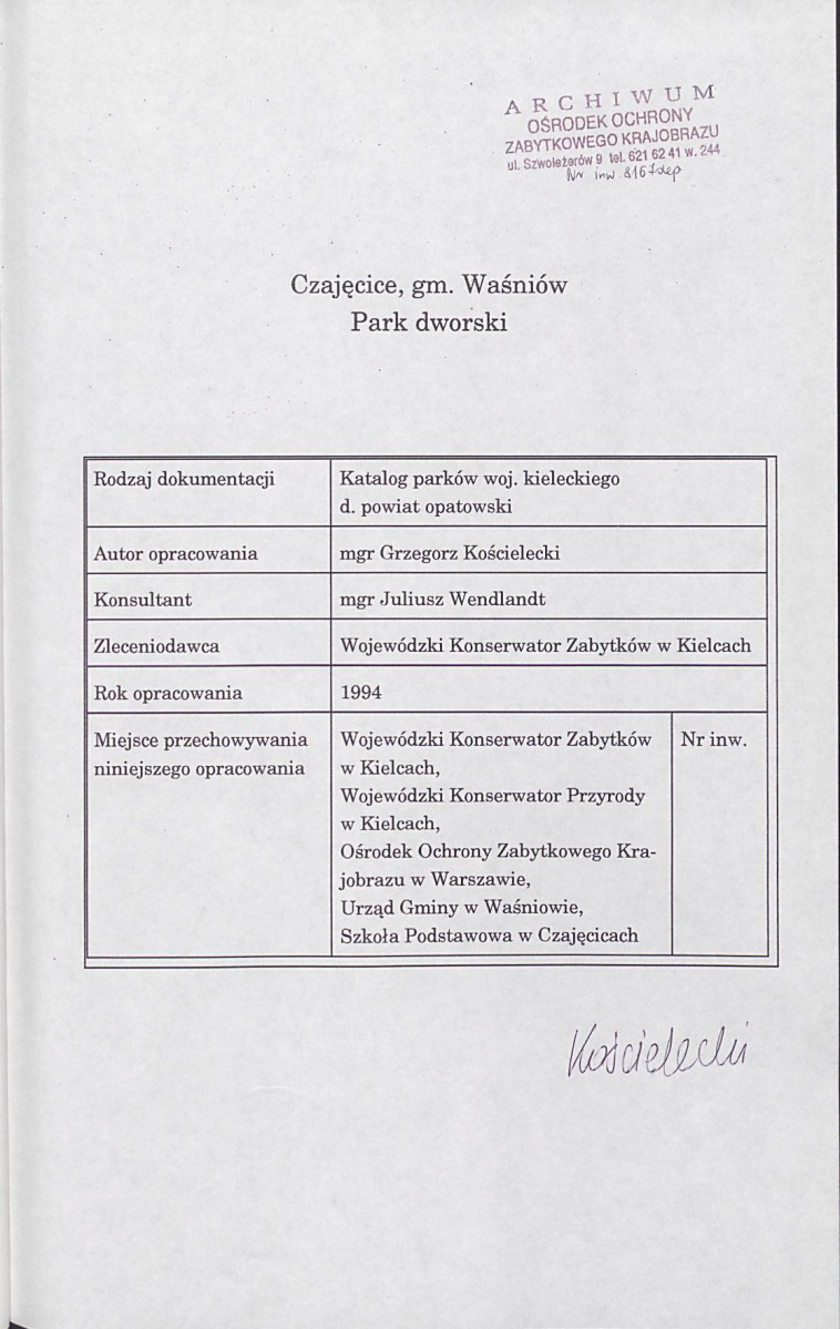 Ewidencja parkowa, skan nr 5