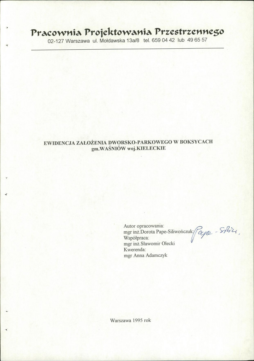 EP - Ewidencja parkowa, skan nr 5