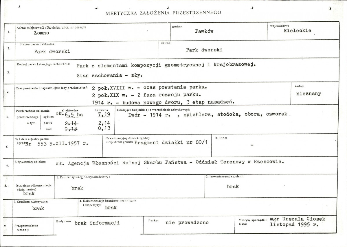 EP - Ewidencja parkowa, skan nr 7