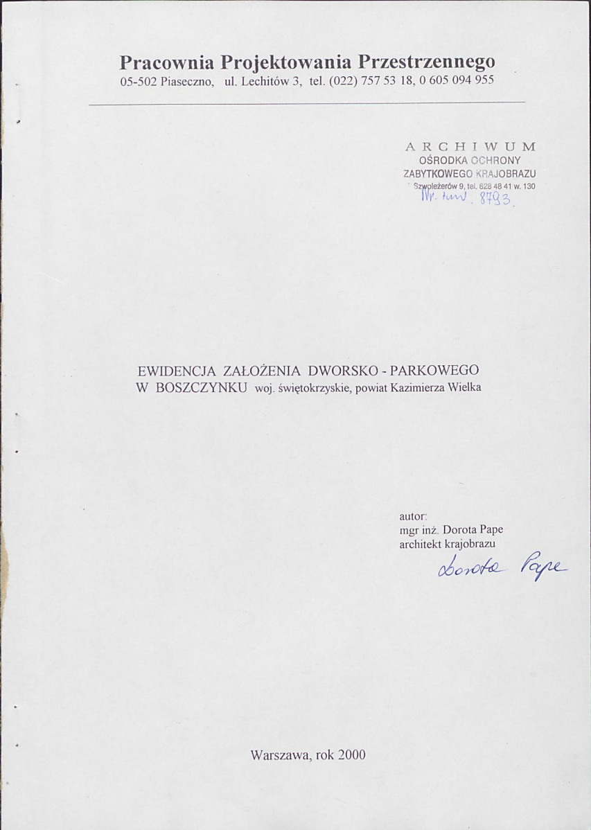 EP - Ewidencja parkowa, skan nr 3
