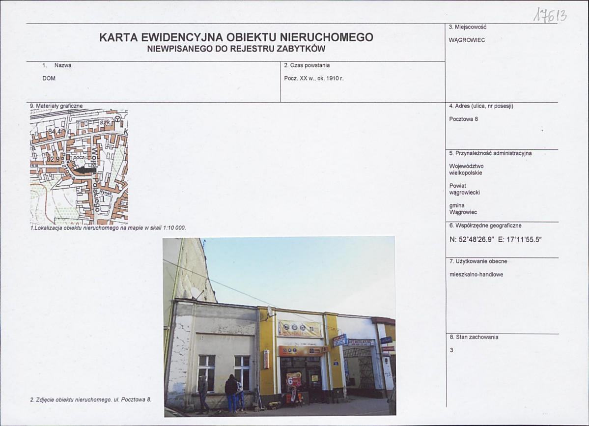 KEZN - Karta obiektu niewpisanego do rejestru, skan nr 1