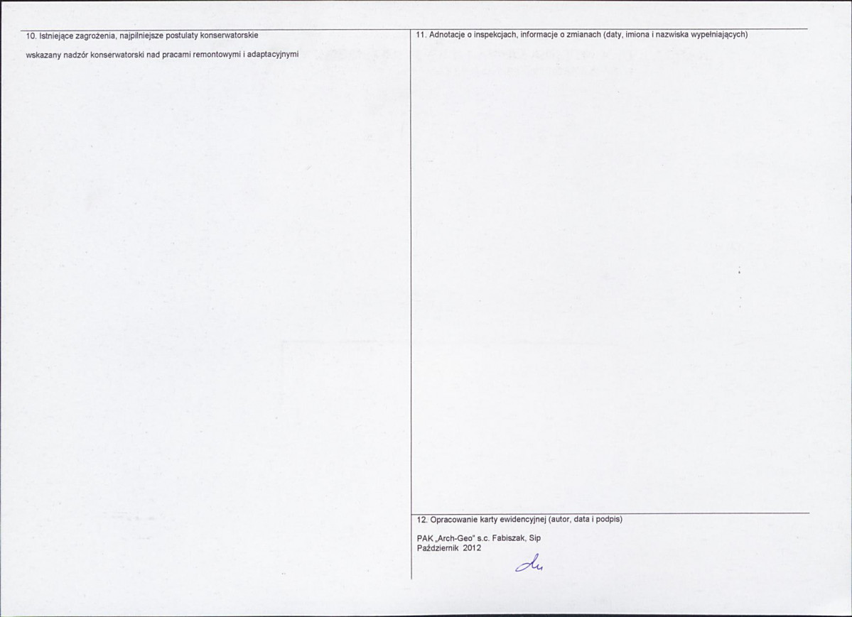KEZN - Karta obiektu niewpisanego do rejestru, skan nr 2