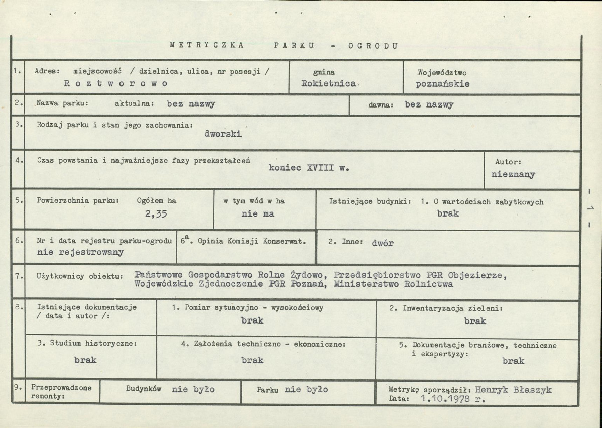 EP - Ewidencja parkowa, skan nr 8