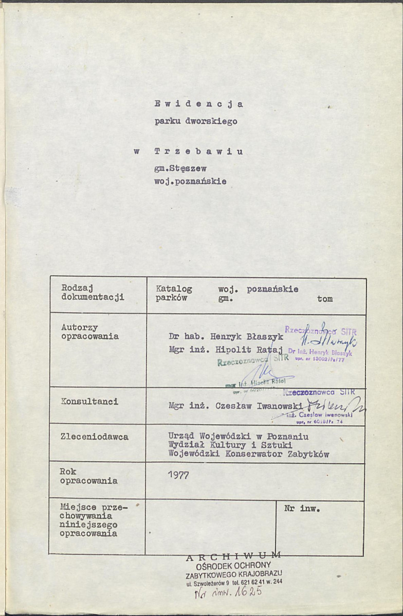 EP - Ewidencja parkowa, skan nr 5