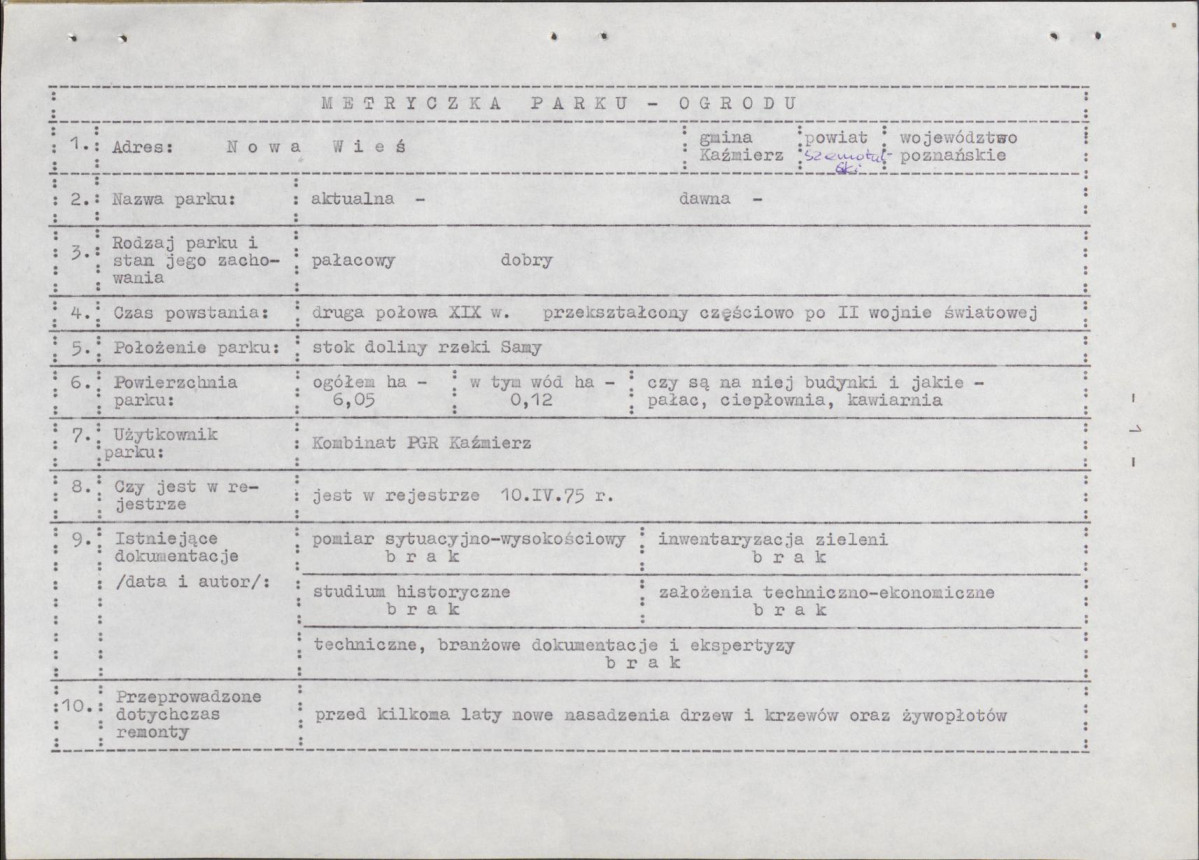 Ewidencja parkowa, skan nr 6