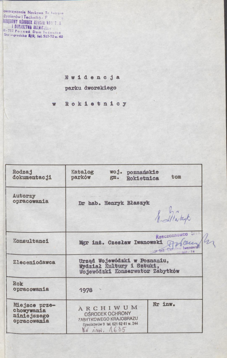 EP - Ewidencja parkowa, skan nr 4