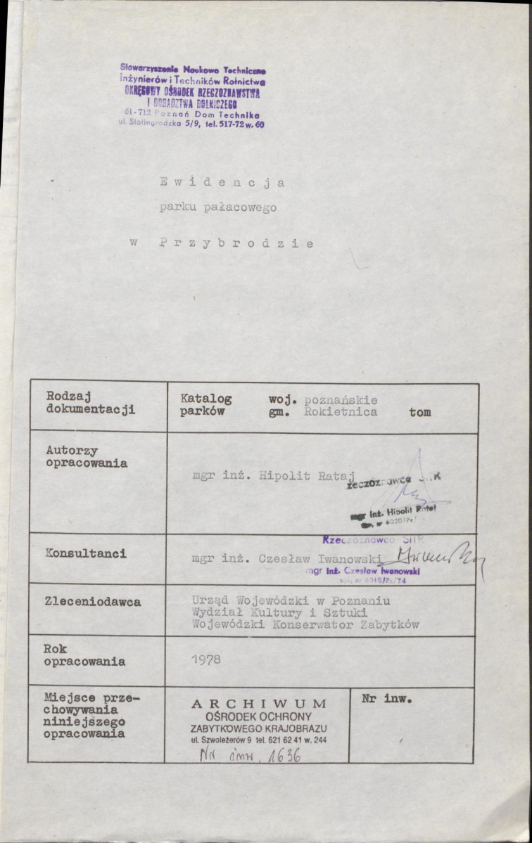 EP - Ewidencja parkowa, skan nr 4