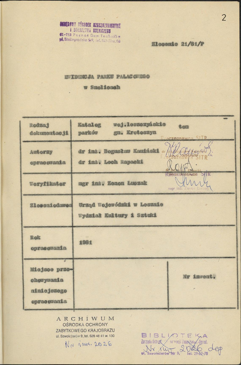 EP - Ewidencja parkowa, skan nr 3