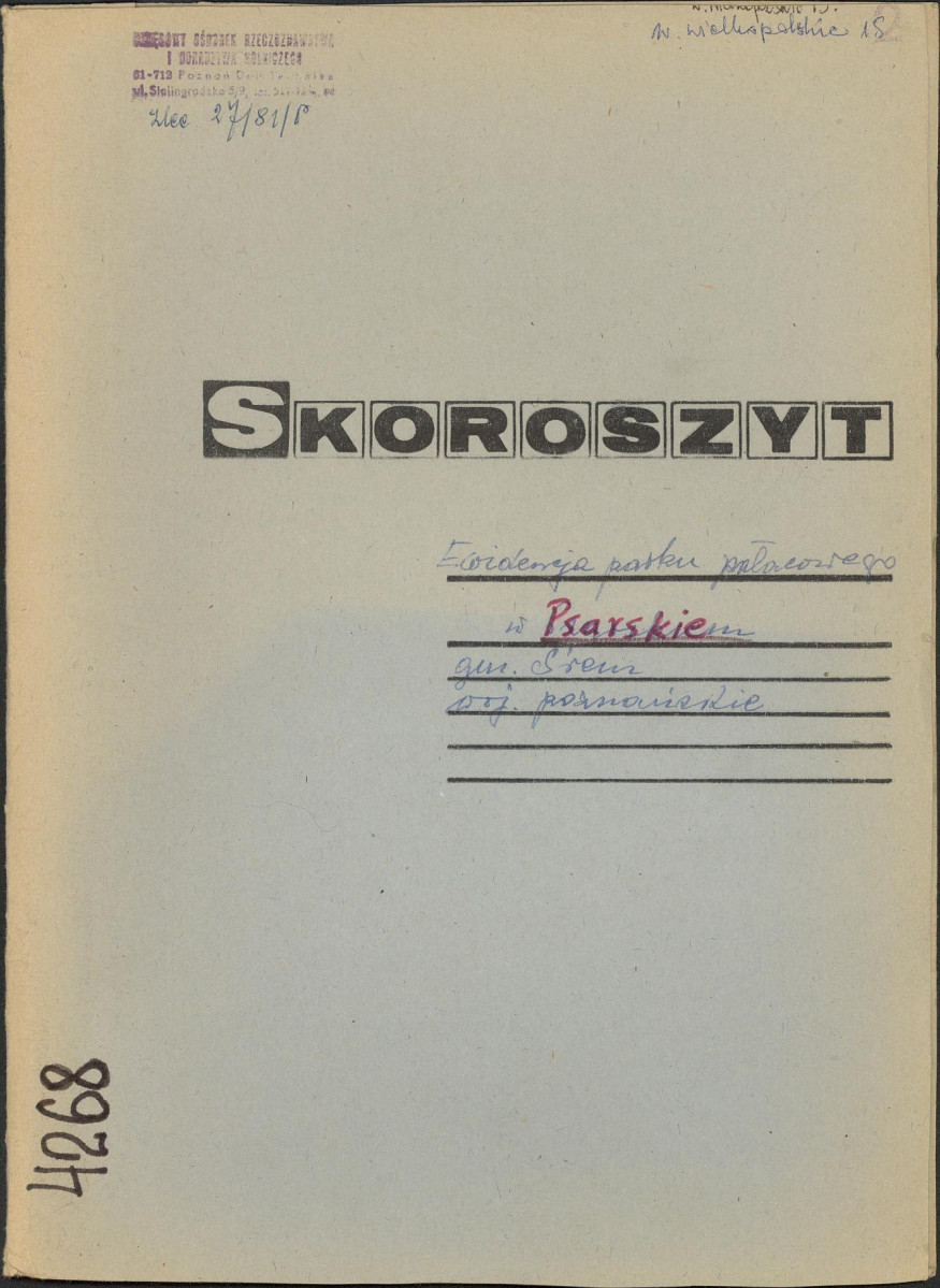 EP - Ewidencja parkowa, skan nr 1