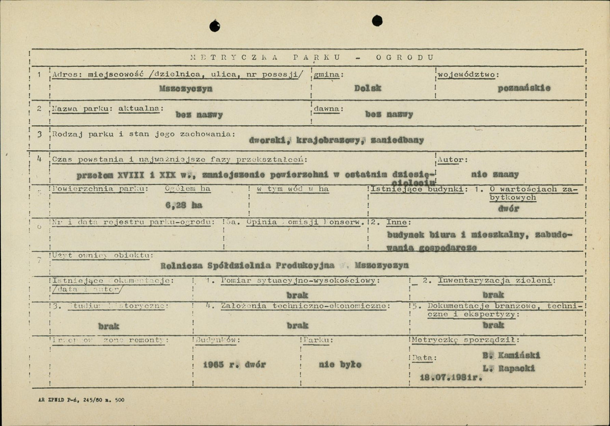 EP - Ewidencja parkowa, skan nr 8