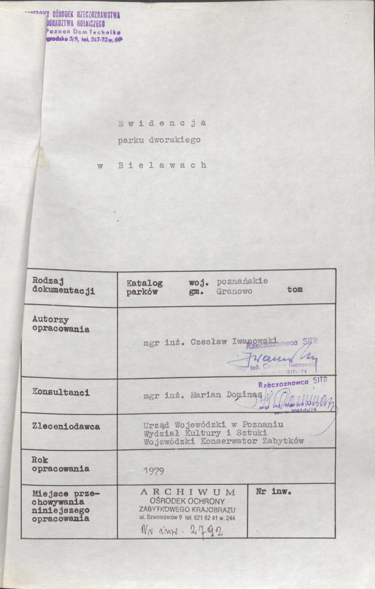 Ewidencja parkowa, skan nr 4