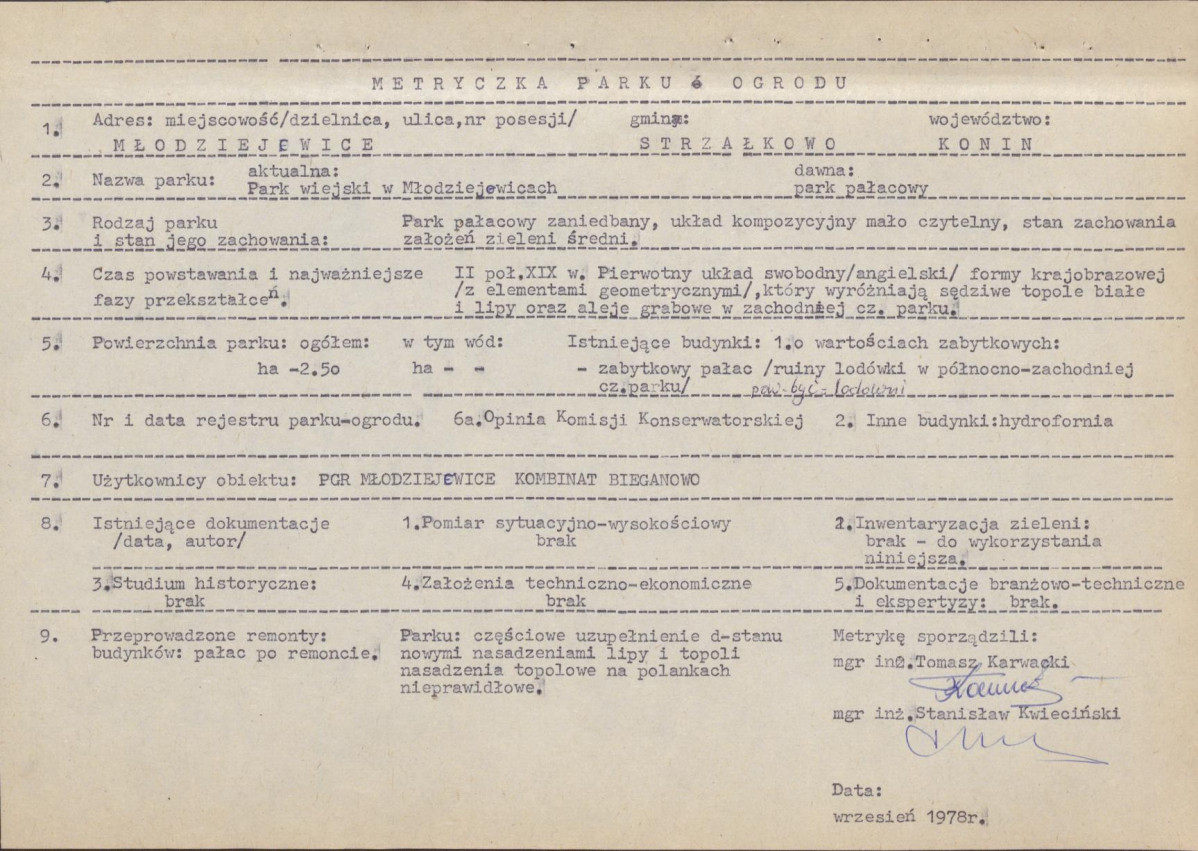 Ewidencja parkowa, skan nr 6