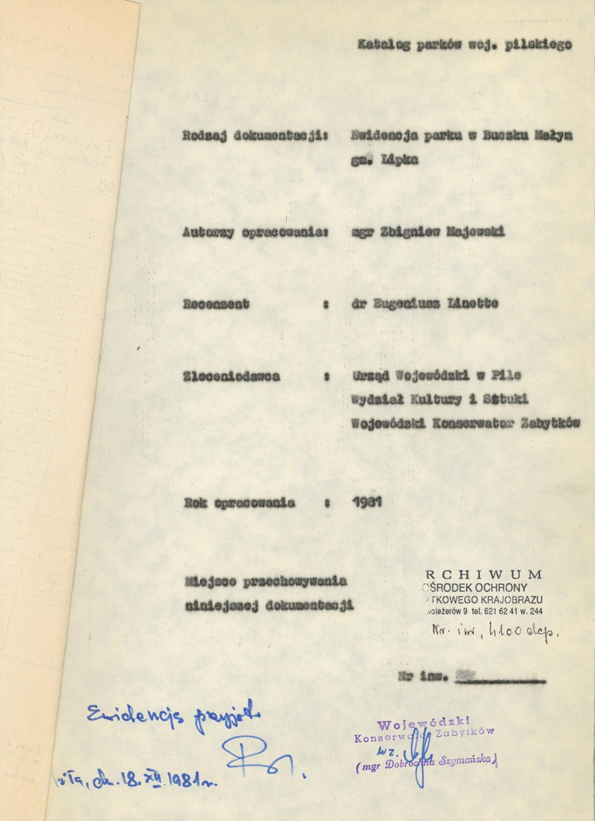Ewidencja parkowa, skan nr 4