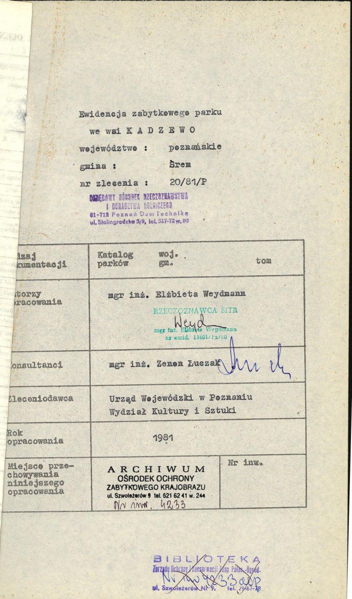 Ewidencja parkowa, skan nr 4