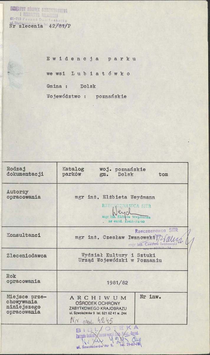 Ewidencja parkowa, skan nr 4