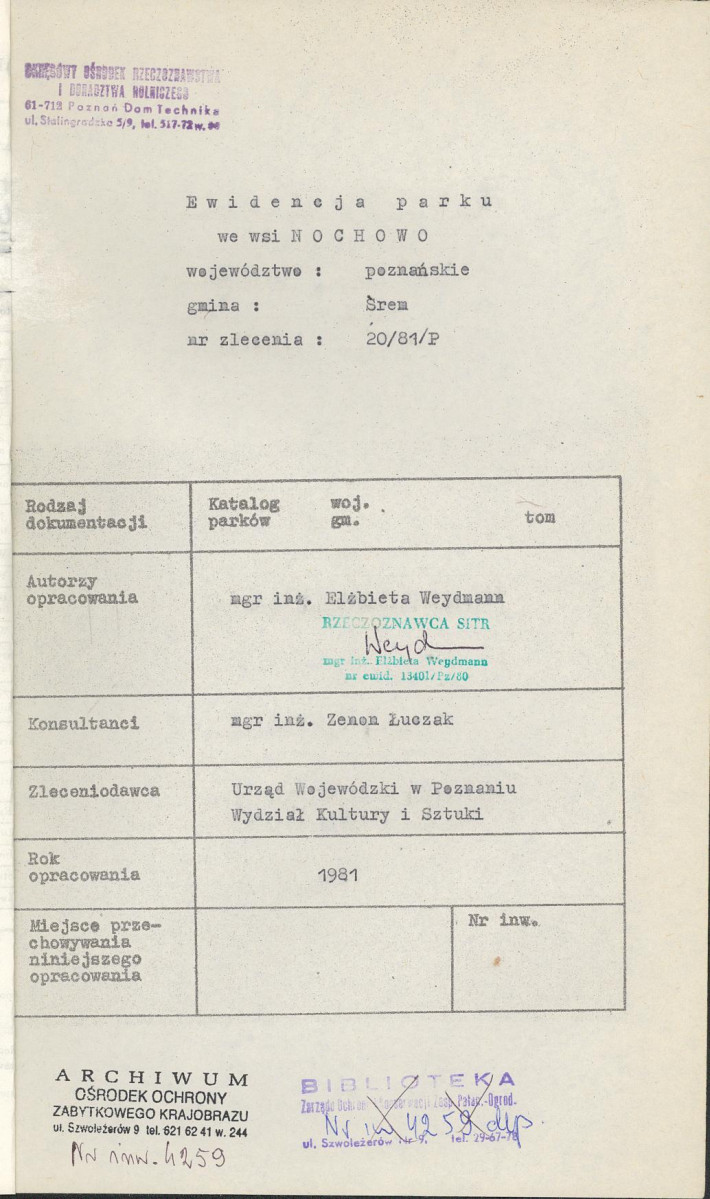 Ewidencja parkowa, skan nr 4
