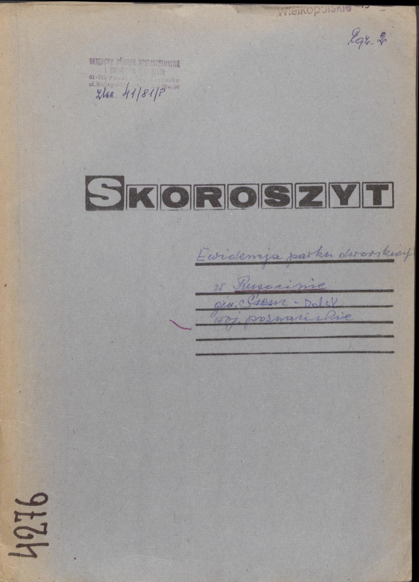 EP - Ewidencja parkowa, skan nr 1