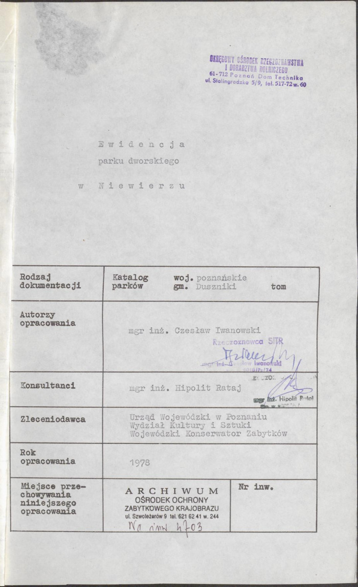 Ewidencja parkowa, skan nr 4