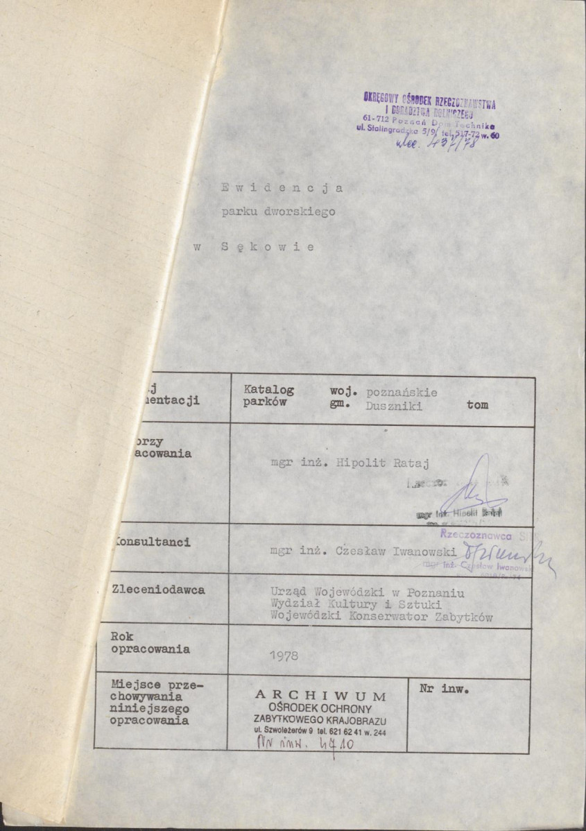 Ewidencja parkowa, skan nr 4