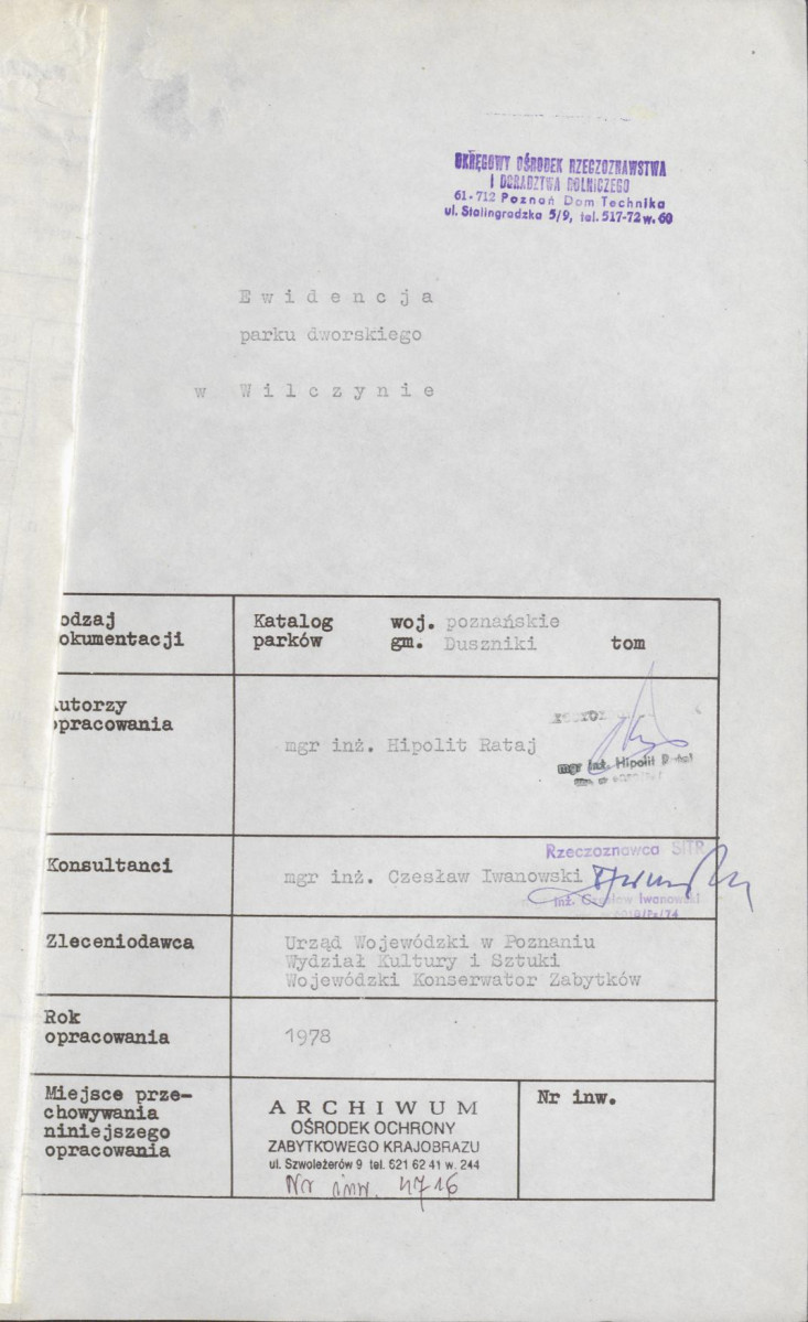 Ewidencja parkowa, skan nr 4