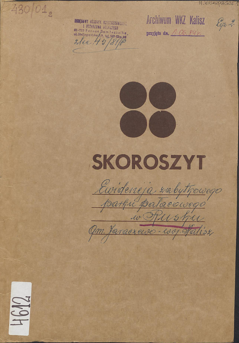 Ewidencja parkowa, skan nr 1