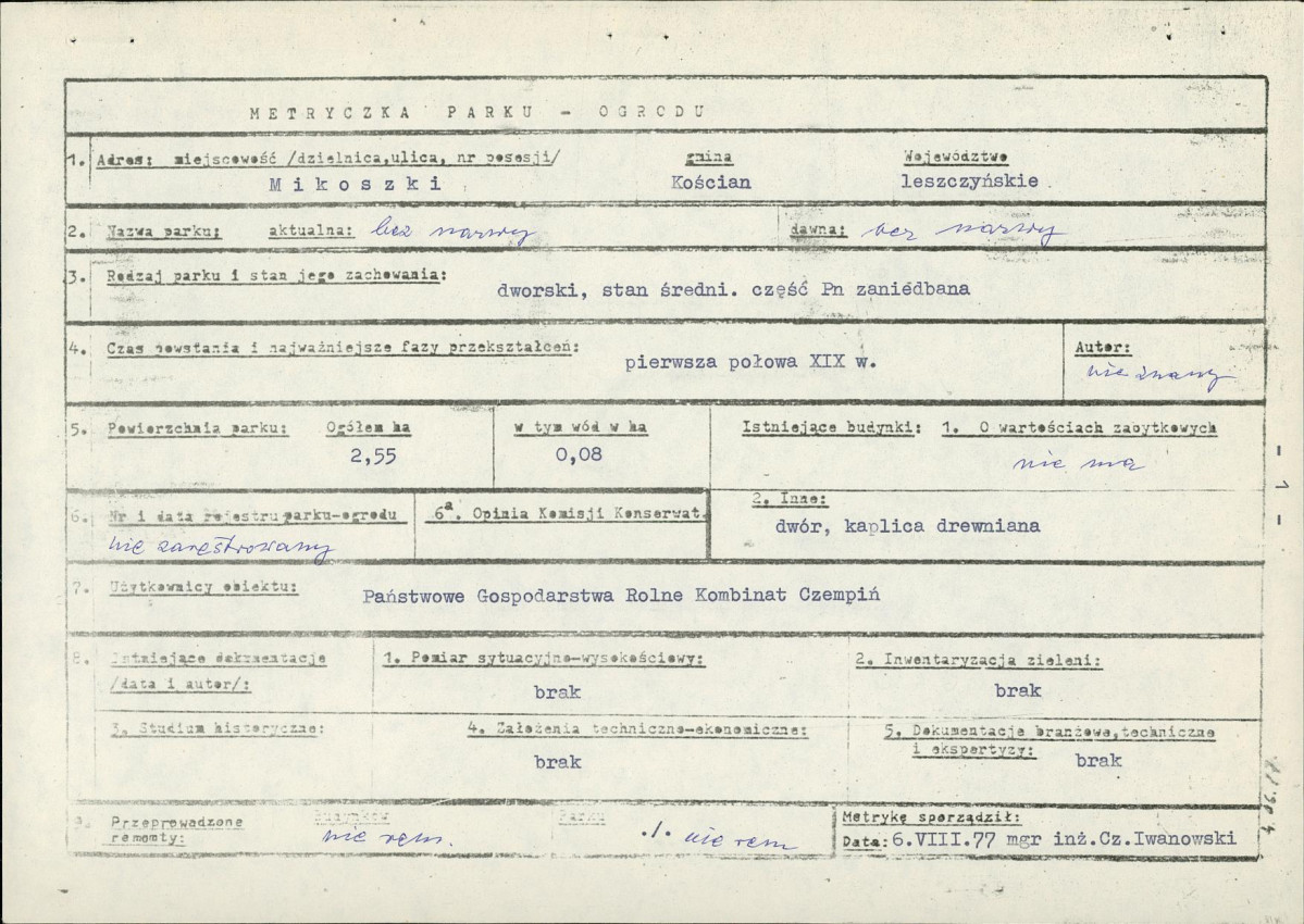 Ewidencja parkowa, skan nr 6