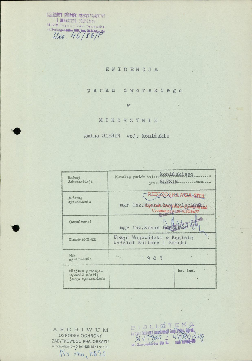 EP - Ewidencja parkowa, skan nr 5