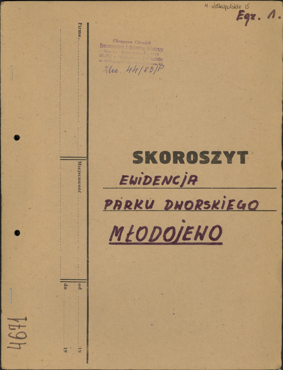 Ewidencja parkowa, skan nr 1