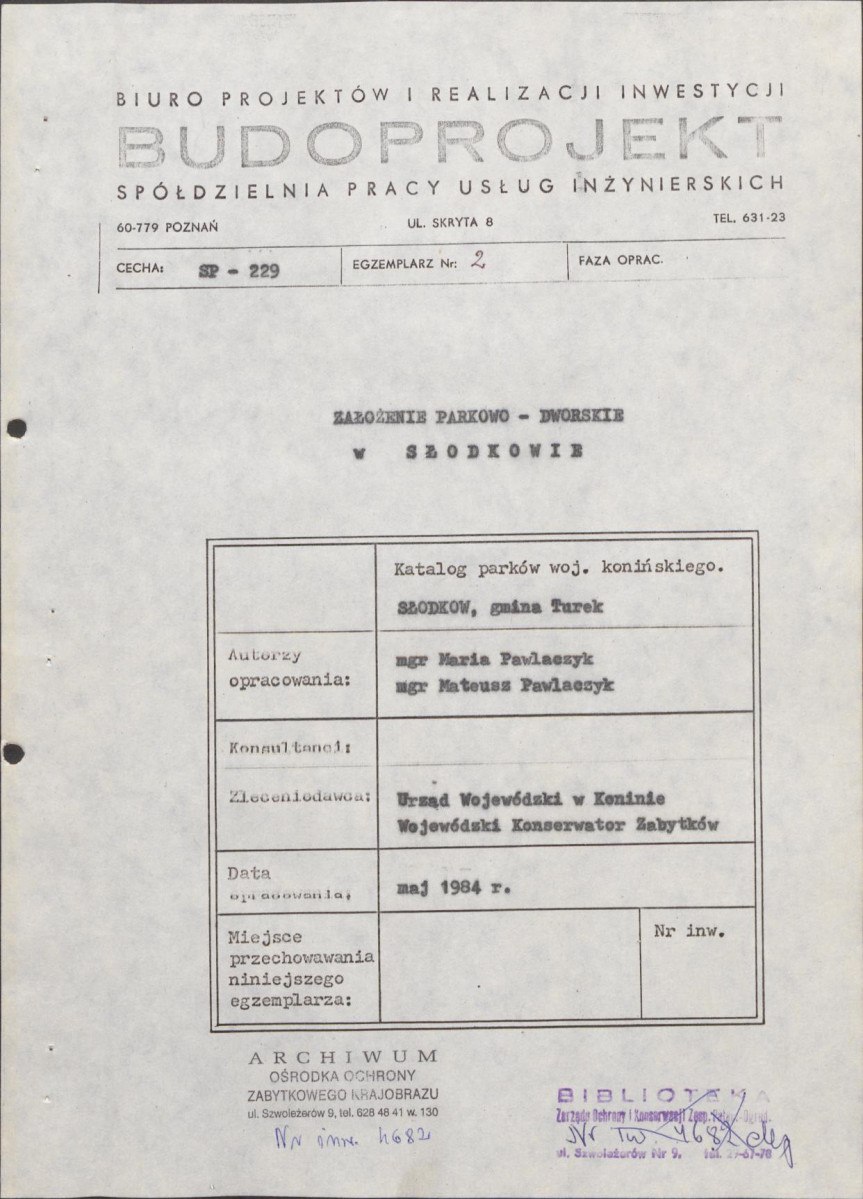 EP - Ewidencja parkowa, skan nr 5
