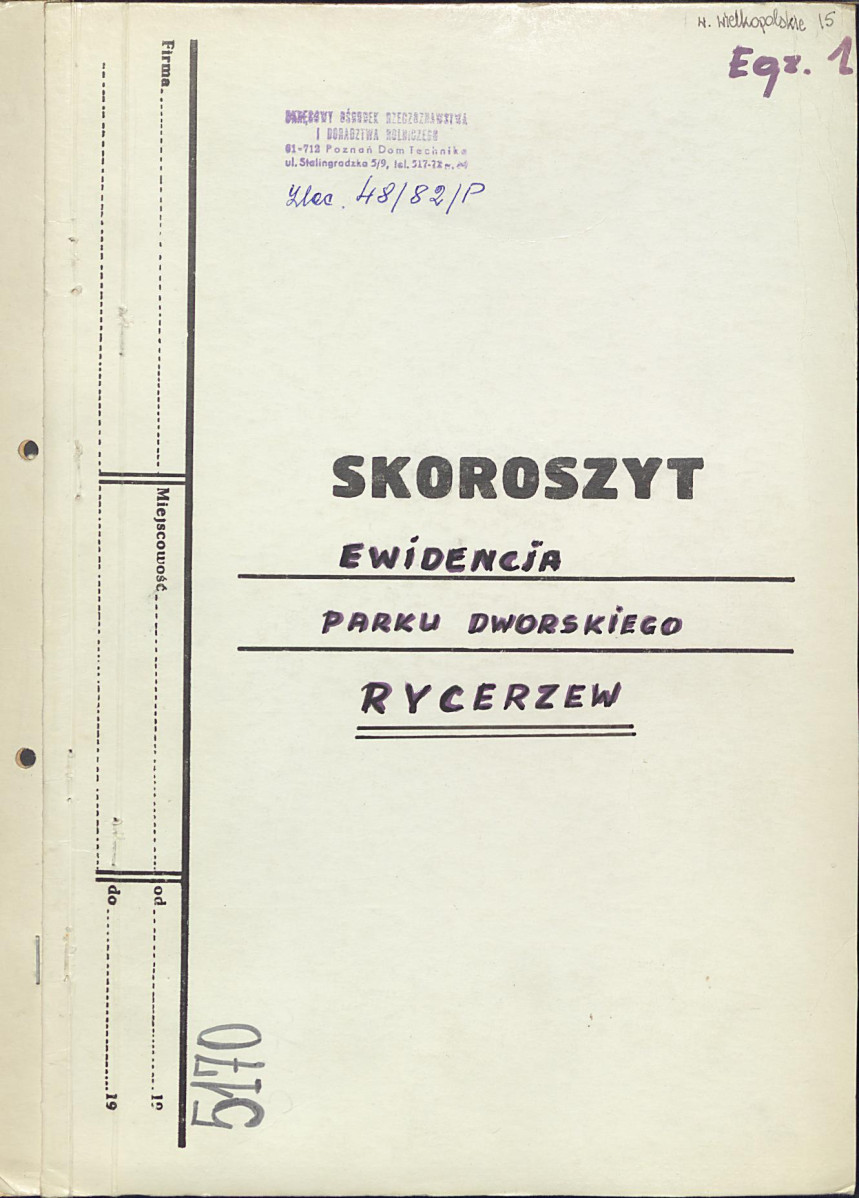 EP - Ewidencja parkowa, skan nr 1