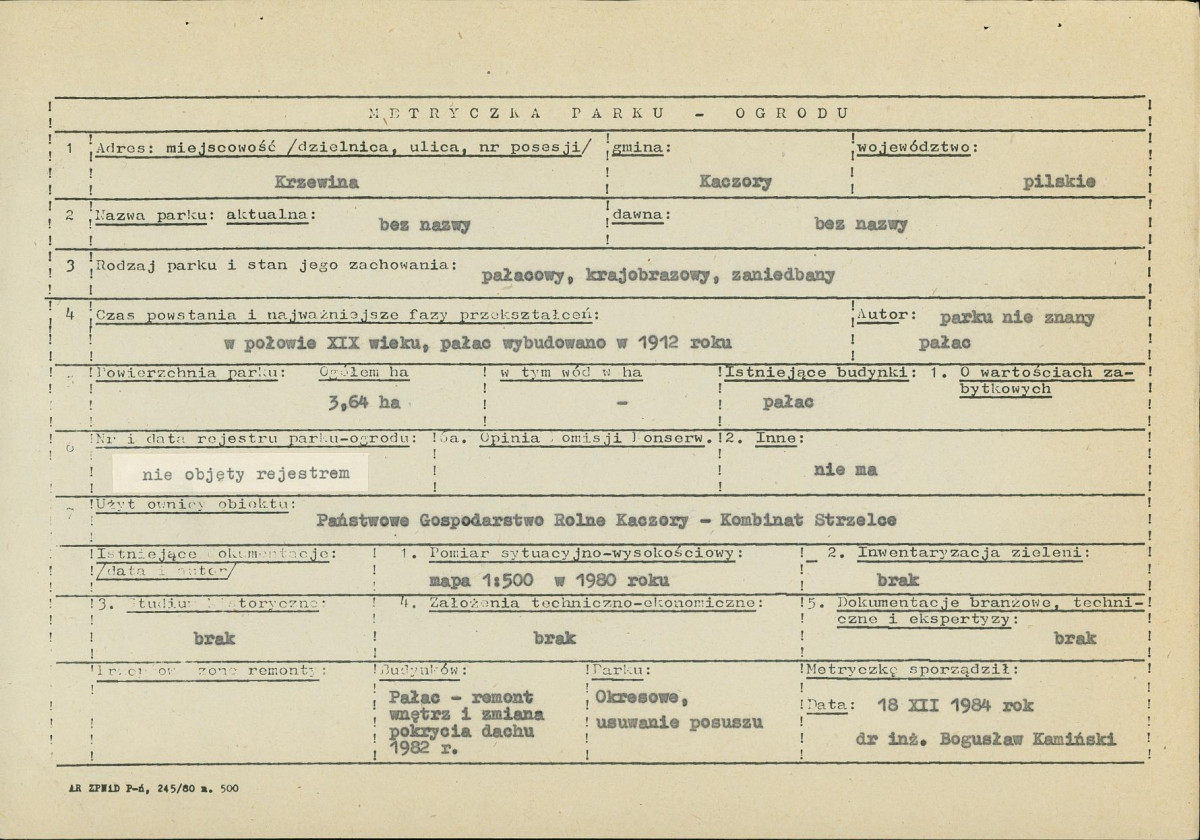 EP - Ewidencja parkowa, skan nr 9