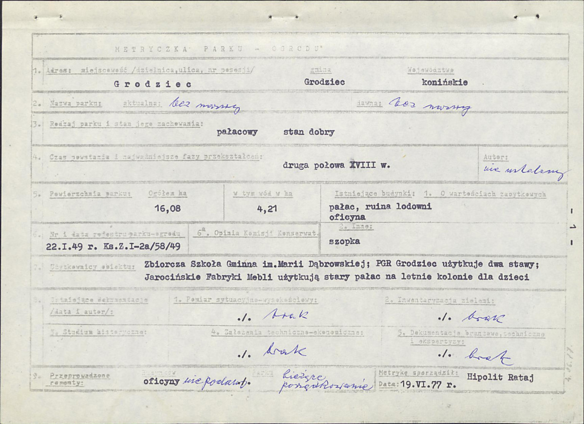 Ewidencja parkowa, skan nr 8